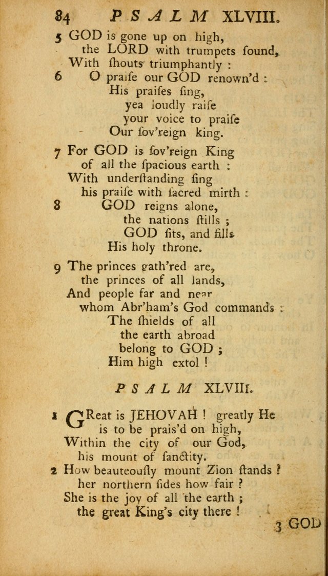 The Psalms, Hymns and Spiritual Songs of the Old and New Testament, faithully translated into English metre: being the New England Psalm Book (Rev. and Improved) page 84