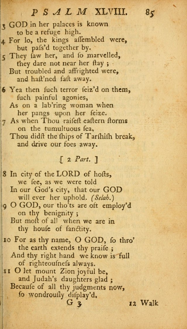 The Psalms, Hymns and Spiritual Songs of the Old and New Testament, faithully translated into English metre: being the New England Psalm Book (Rev. and Improved) page 85