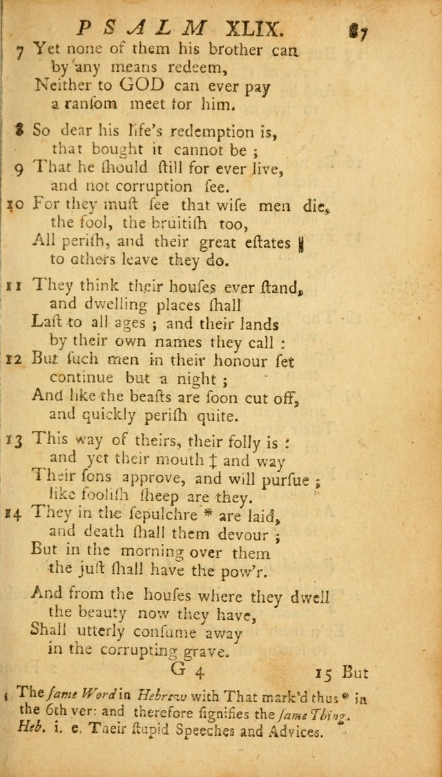 The Psalms, Hymns and Spiritual Songs of the Old and New Testament, faithully translated into English metre: being the New England Psalm Book (Rev. and Improved) page 87