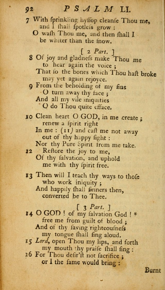 The Psalms, Hymns and Spiritual Songs of the Old and New Testament, faithully translated into English metre: being the New England Psalm Book (Rev. and Improved) page 92