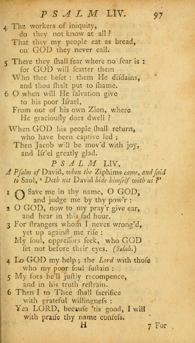 The Psalms, Hymns and Spiritual Songs of the Old and New Testament, faithully translated into English metre: being the New England Psalm Book (Rev. and Improved) page 97