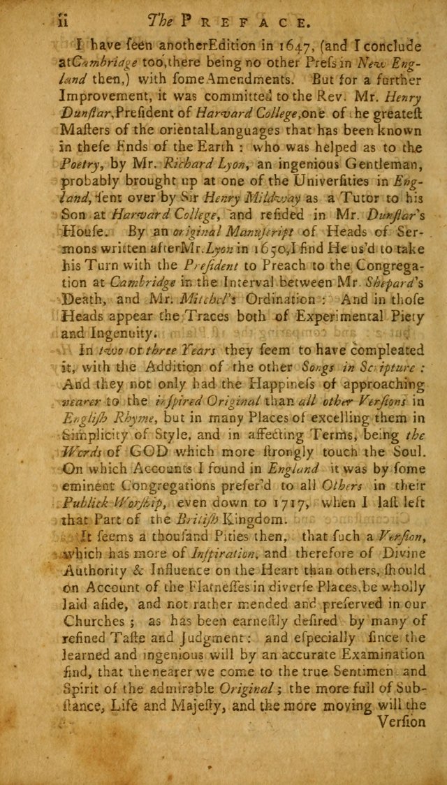 The Psalms, Hymns and Spiritual Songs of the Old and New Testament, faithully translated into English metre: being the New England Psalm Book (Rev. and Improved) page vi