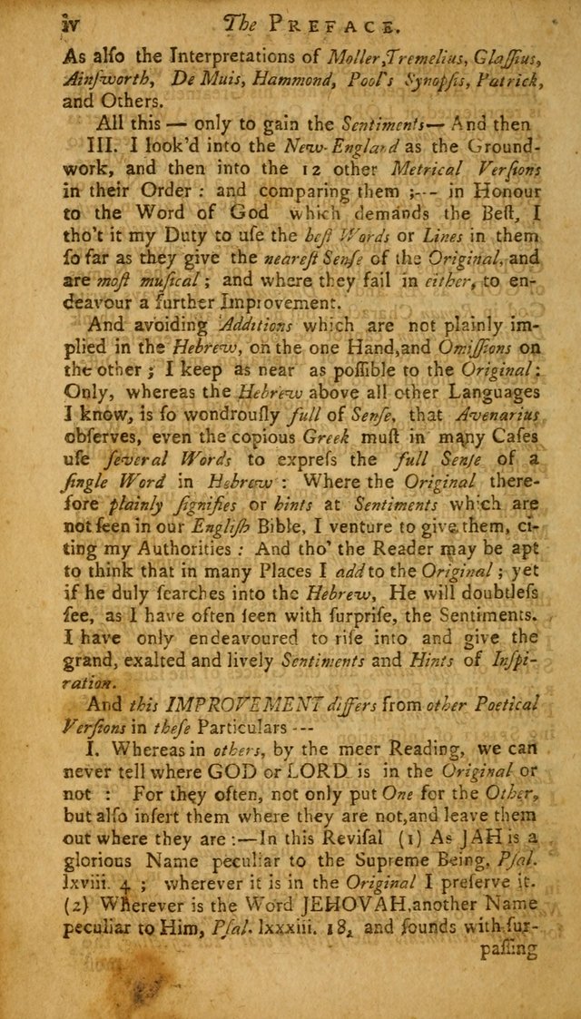 The Psalms, Hymns and Spiritual Songs of the Old and New Testament, faithully translated into English metre: being the New England Psalm Book (Rev. and Improved) page viii