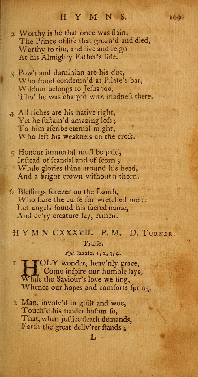 Psalms, Hymns and Spiritual Songs: selected and original, designed for the use of the Church Universal in public and private devotion page 109