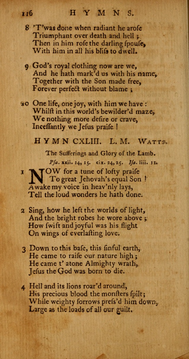 Psalms, Hymns and Spiritual Songs: selected and original, designed for the use of the Church Universal in public and private devotion page 116