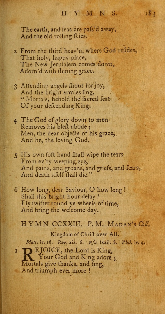 Psalms, Hymns and Spiritual Songs: selected and original, designed for the use of the Church Universal in public and private devotion page 183