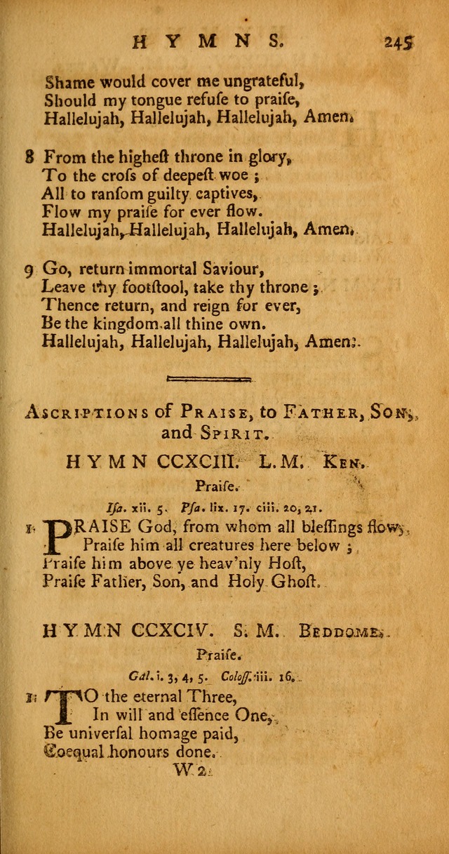 Psalms, Hymns and Spiritual Songs: selected and original, designed for the use of the Church Universal in public and private devotion page 245