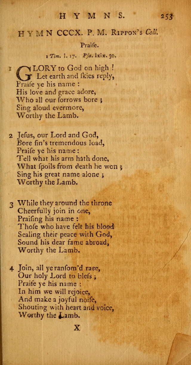 Psalms, Hymns and Spiritual Songs: selected and original, designed for the use of the Church Universal in public and private devotion page 253