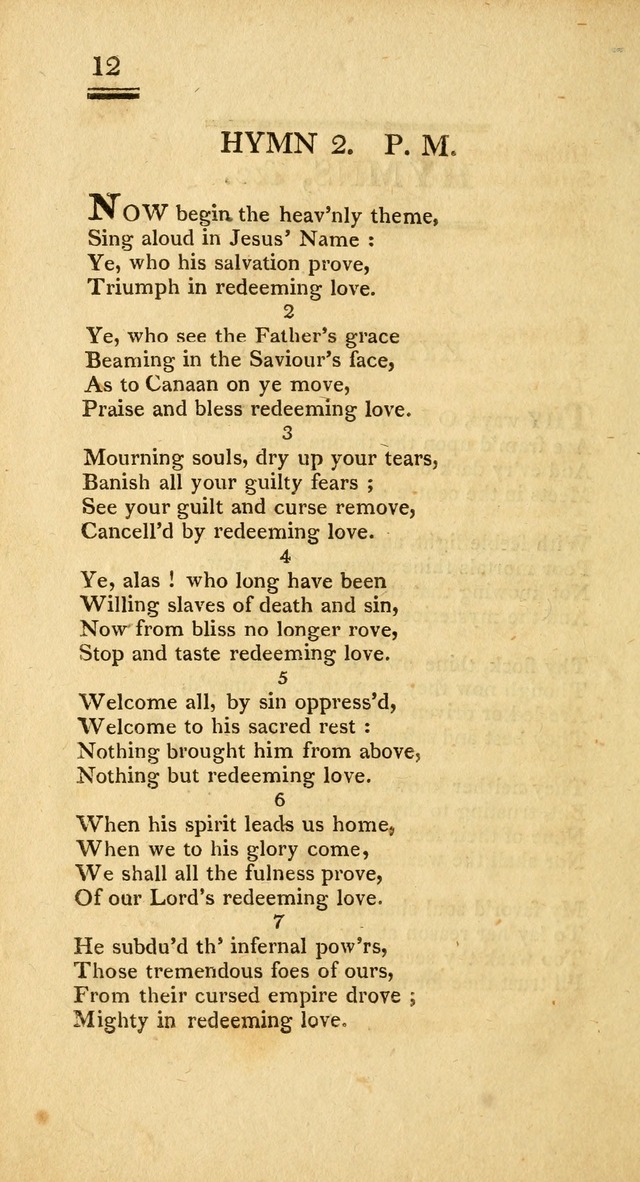 Psalms, Hymns and Spiritual Songs: selected and designed for the use of  the church universal, in public and private devotion; with an appendix, containing the original hymns omitted in the last ed. page 12