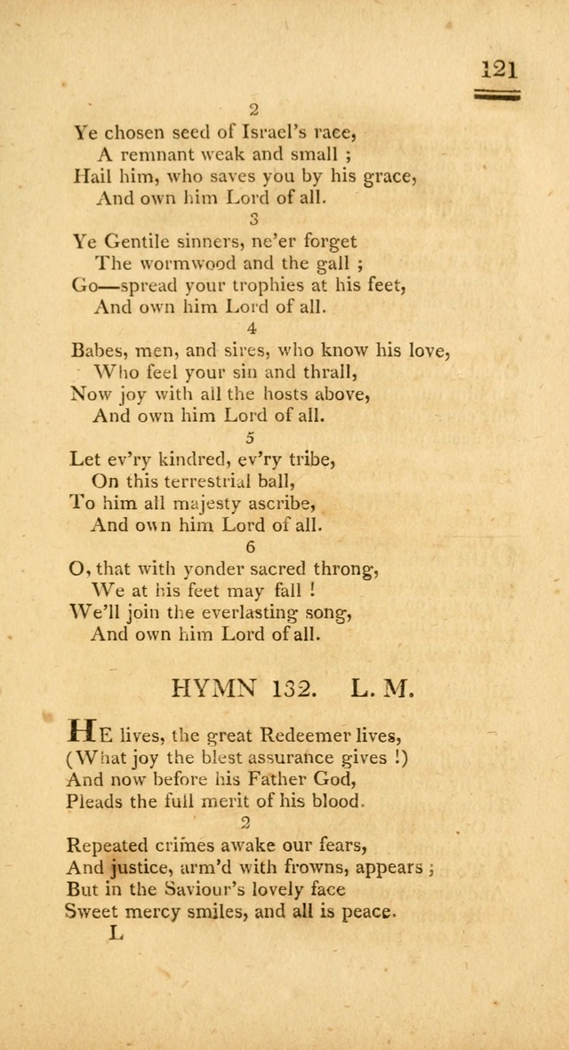 Psalms, Hymns and Spiritual Songs: selected and designed for the use of  the church universal, in public and private devotion; with an appendix, containing the original hymns omitted in the last ed. page 123