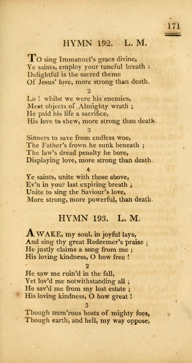 Psalms, Hymns and Spiritual Songs: selected and designed for the use of  the church universal, in public and private devotion; with an appendix, containing the original hymns omitted in the last ed. page 173