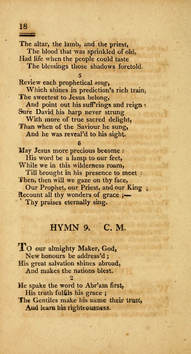 Psalms, Hymns and Spiritual Songs: selected and designed for the use of  the church universal, in public and private devotion; with an appendix, containing the original hymns omitted in the last ed. page 18