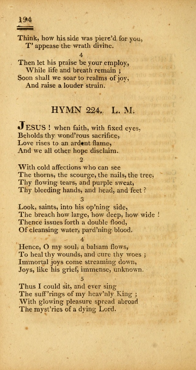 Psalms, Hymns and Spiritual Songs: selected and designed for the use of  the church universal, in public and private devotion; with an appendix, containing the original hymns omitted in the last ed. page 196