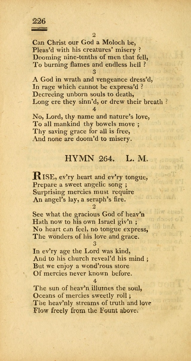 Psalms, Hymns and Spiritual Songs: selected and designed for the use of  the church universal, in public and private devotion; with an appendix, containing the original hymns omitted in the last ed. page 228