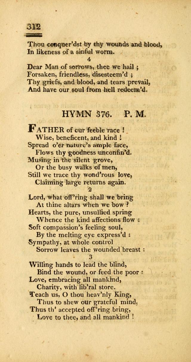 Psalms, Hymns and Spiritual Songs: selected and designed for the use of  the church universal, in public and private devotion; with an appendix, containing the original hymns omitted in the last ed. page 314