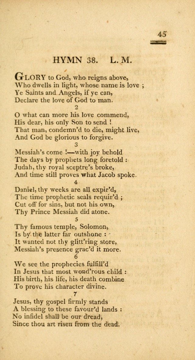 Psalms, Hymns and Spiritual Songs: selected and designed for the use of  the church universal, in public and private devotion; with an appendix, containing the original hymns omitted in the last ed. page 45