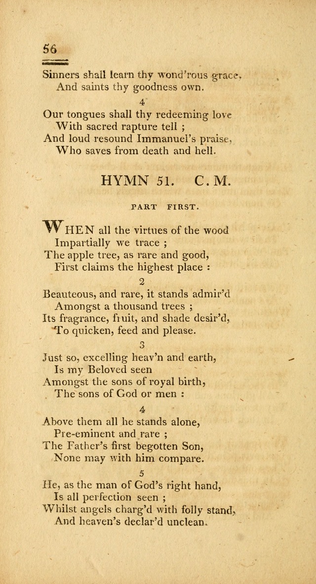 Psalms, Hymns and Spiritual Songs: selected and designed for the use of  the church universal, in public and private devotion; with an appendix, containing the original hymns omitted in the last ed. page 56