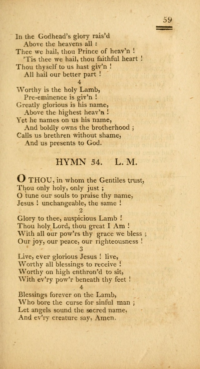 Psalms, Hymns and Spiritual Songs: selected and designed for the use of  the church universal, in public and private devotion; with an appendix, containing the original hymns omitted in the last ed. page 59