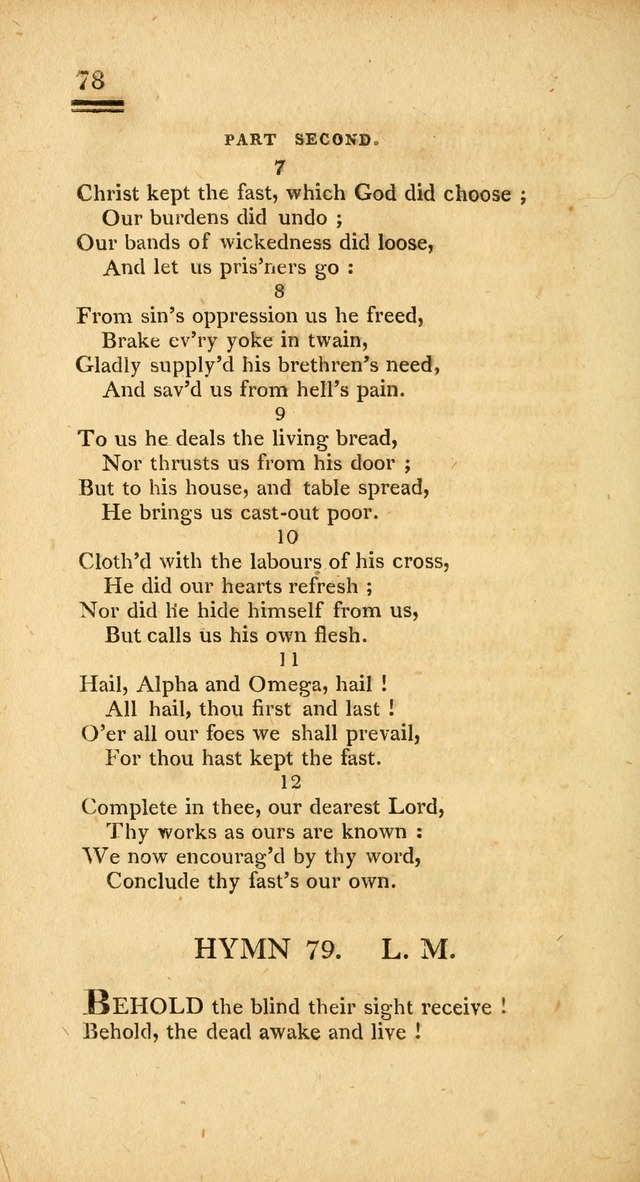 Psalms, Hymns and Spiritual Songs: selected and designed for the use of  the church universal, in public and private devotion; with an appendix, containing the original hymns omitted in the last ed. page 78