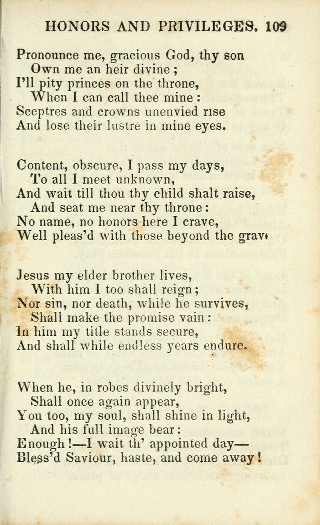 Psalms, Hymns and Spiritual Songs, Original and Selected. (14th stereotype ed.) page 109