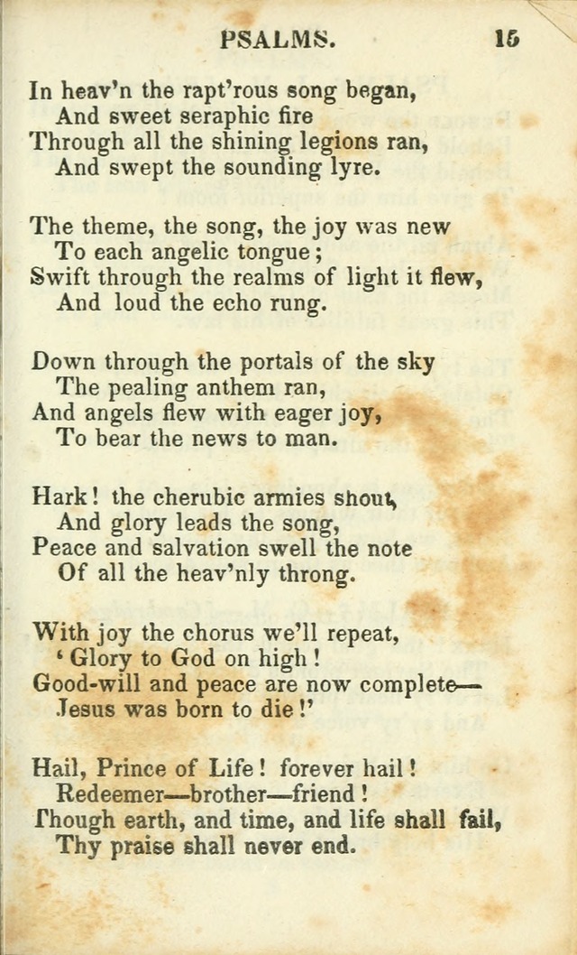 Psalms, Hymns and Spiritual Songs, Original and Selected. (14th stereotype ed.) page 15