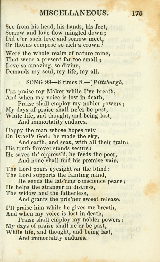 Psalms, Hymns and Spiritual Songs, Original and Selected. (14th stereotype ed.) page 175