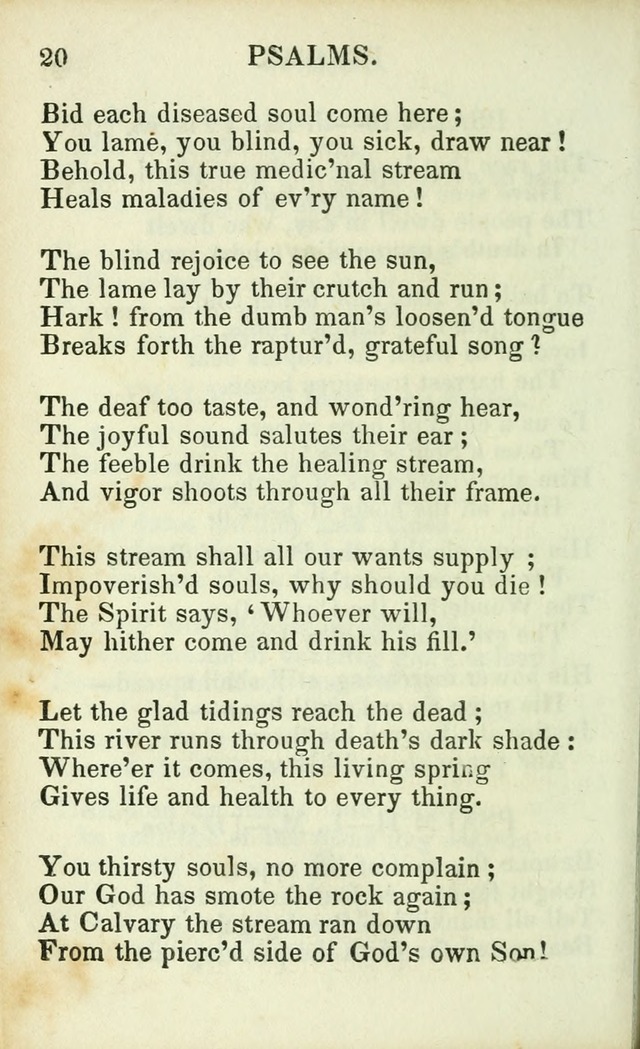 Psalms, Hymns and Spiritual Songs, Original and Selected. (14th stereotype ed.) page 20