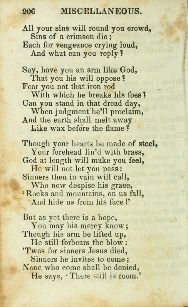 Psalms, Hymns and Spiritual Songs, Original and Selected. (14th stereotype ed.) page 206