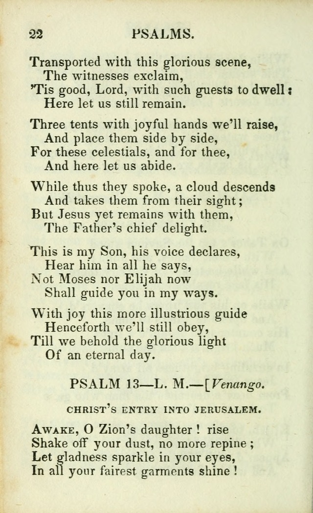 Psalms, Hymns and Spiritual Songs, Original and Selected. (14th stereotype ed.) page 22