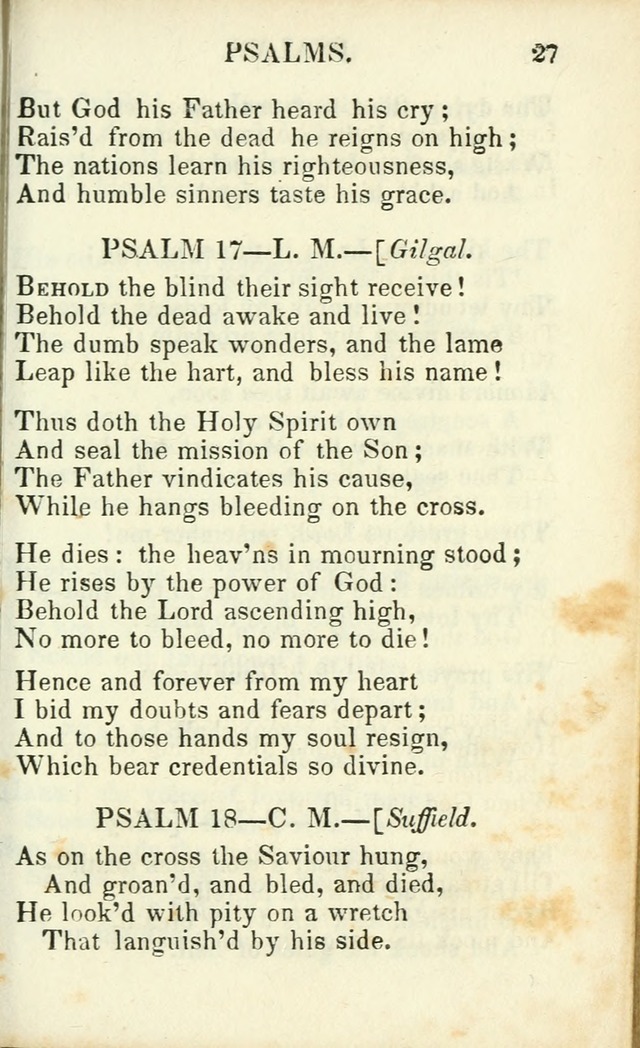 Psalms, Hymns and Spiritual Songs, Original and Selected. (14th stereotype ed.) page 27