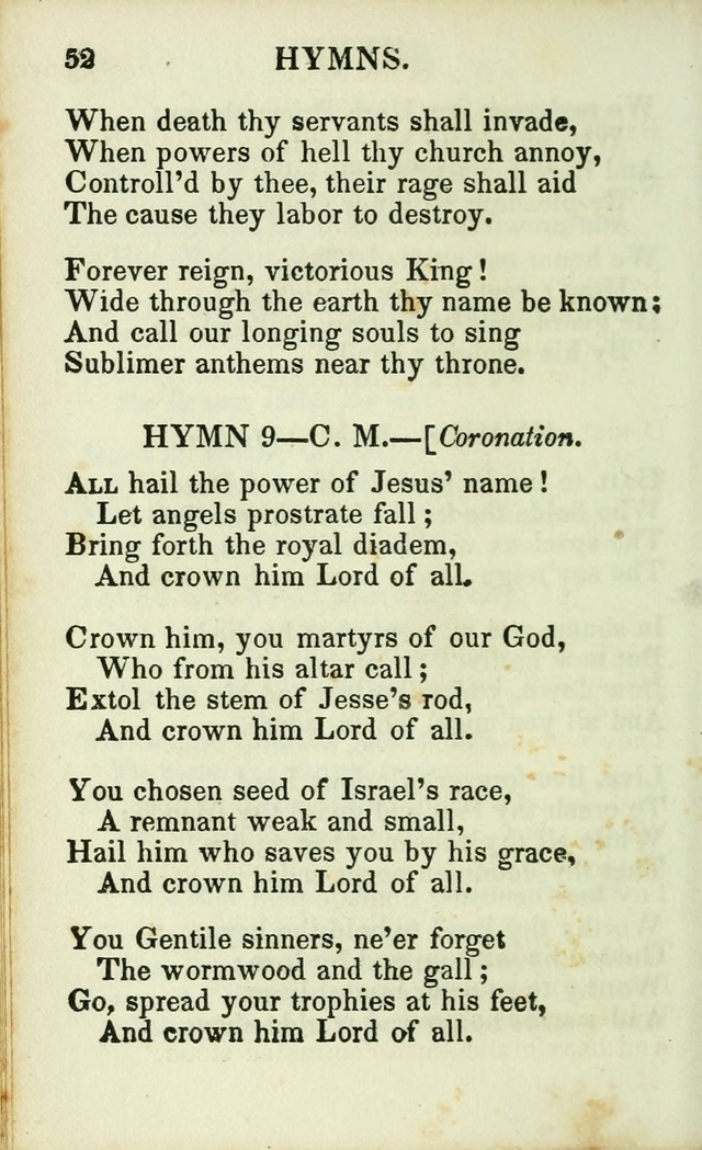 Psalms, Hymns and Spiritual Songs, Original and Selected. (14th stereotype ed.) page 52