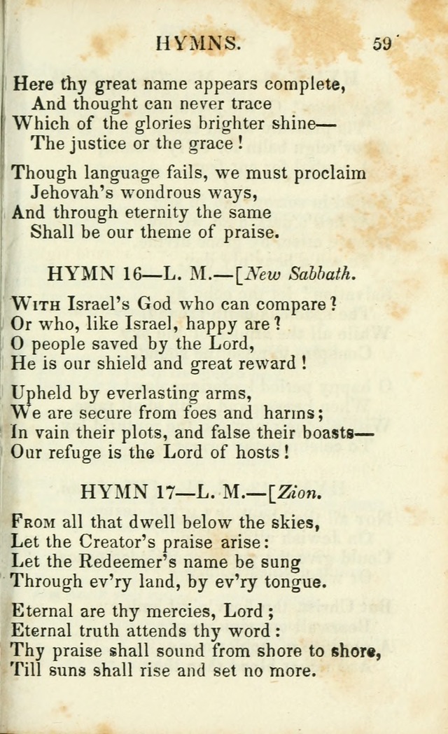 Psalms, Hymns and Spiritual Songs, Original and Selected. (14th stereotype ed.) page 59