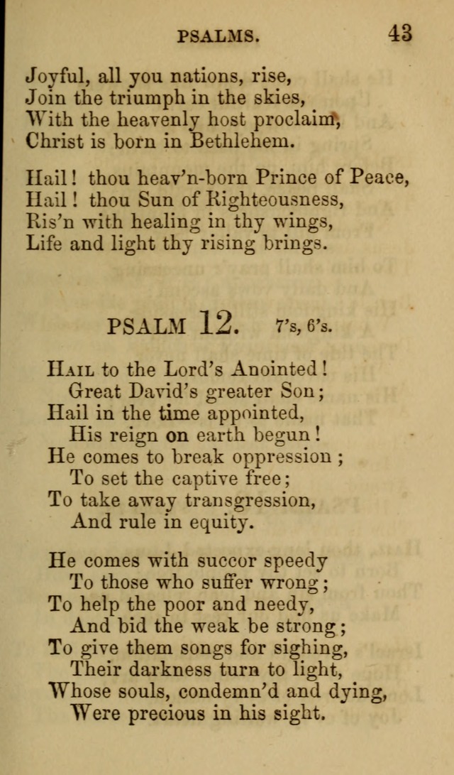 Psalms, Hymns and Spiritual Songs, Original and Selected. (7th ed.) page 43