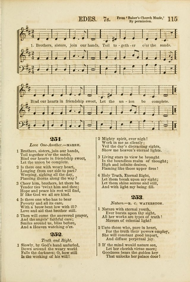 The Psalms of Life: A Compilation of Psalms, Hymns, Chants, Anthems, &c. Embodying the Spiritual, Progressive and Reformatory Sentiment of the Present Age page 115