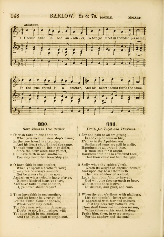 The Psalms of Life: A Compilation of Psalms, Hymns, Chants, Anthems, &c. Embodying the Spiritual, Progressive and Reformatory Sentiment of the Present Age page 148