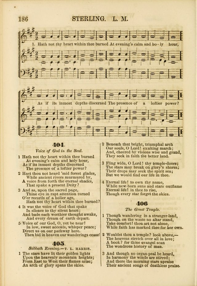 The Psalms of Life: A Compilation of Psalms, Hymns, Chants, Anthems, &c. Embodying the Spiritual, Progressive and Reformatory Sentiment of the Present Age page 186