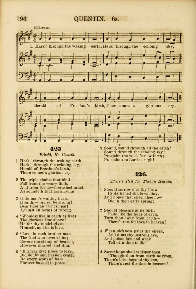 The Psalms of Life: A Compilation of Psalms, Hymns, Chants, Anthems, &c. Embodying the Spiritual, Progressive and Reformatory Sentiment of the Present Age page 196