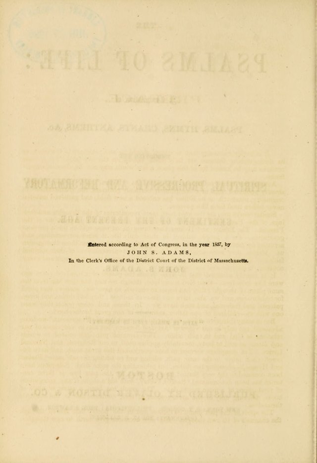 The Psalms of Life: A Compilation of Psalms, Hymns, Chants, Anthems, &c. Embodying the Spiritual, Progressive and Reformatory Sentiment of the Present Age page 2