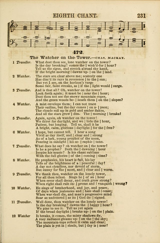 The Psalms of Life: A Compilation of Psalms, Hymns, Chants, Anthems, &c. Embodying the Spiritual, Progressive and Reformatory Sentiment of the Present Age page 231