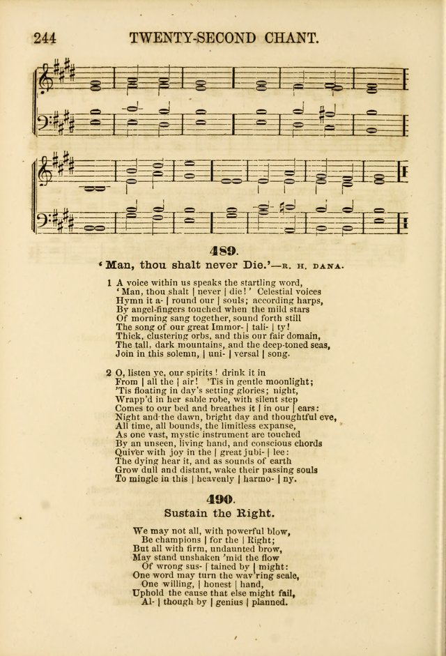 The Psalms of Life: A Compilation of Psalms, Hymns, Chants, Anthems, &c. Embodying the Spiritual, Progressive and Reformatory Sentiment of the Present Age page 244