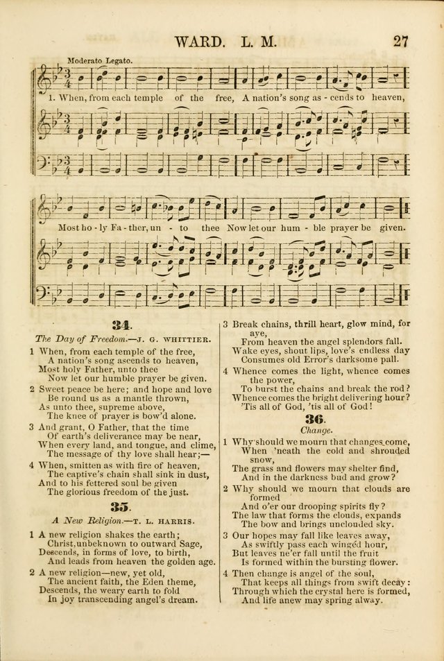 The Psalms of Life: A Compilation of Psalms, Hymns, Chants, Anthems, &c. Embodying the Spiritual, Progressive and Reformatory Sentiment of the Present Age page 27