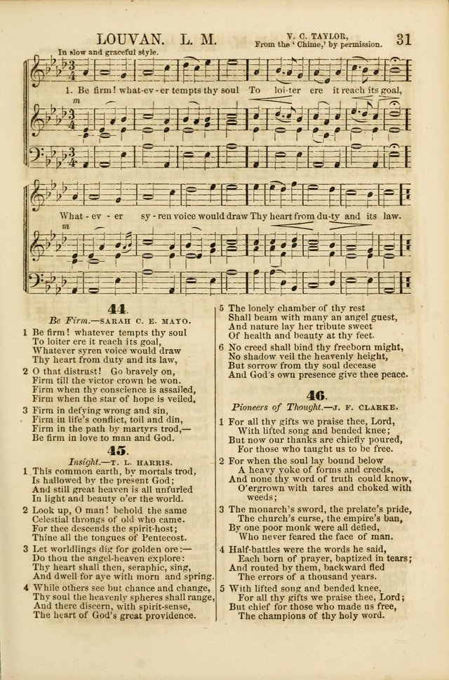 The Psalms of Life: A Compilation of Psalms, Hymns, Chants, Anthems, &c. Embodying the Spiritual, Progressive and Reformatory Sentiment of the Present Age page 31