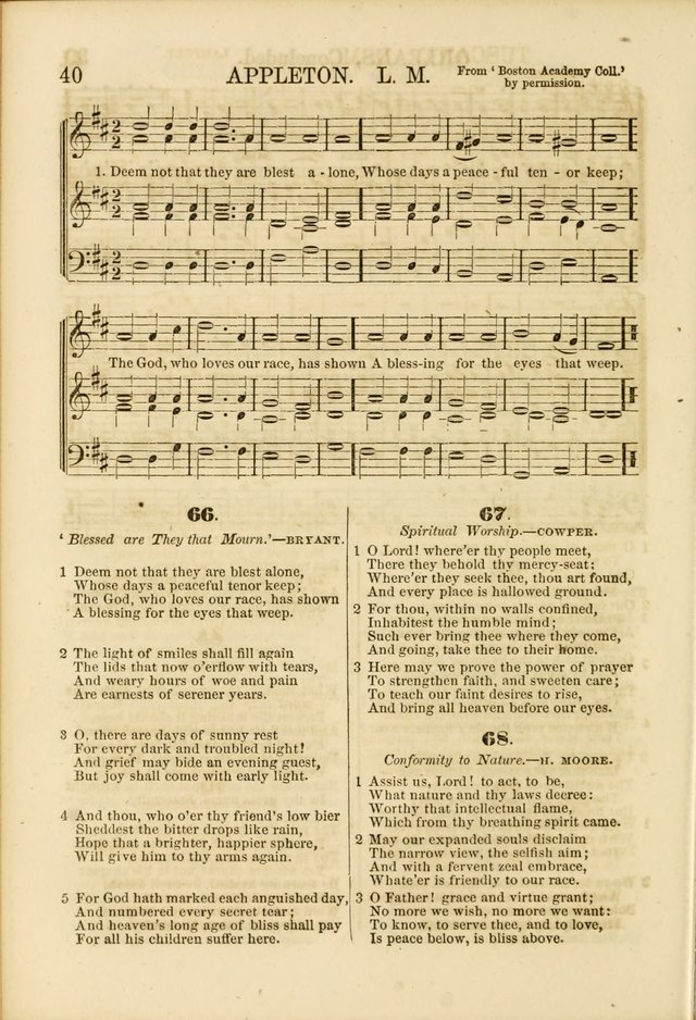 The Psalms of Life: A Compilation of Psalms, Hymns, Chants, Anthems, &c. Embodying the Spiritual, Progressive and Reformatory Sentiment of the Present Age page 40