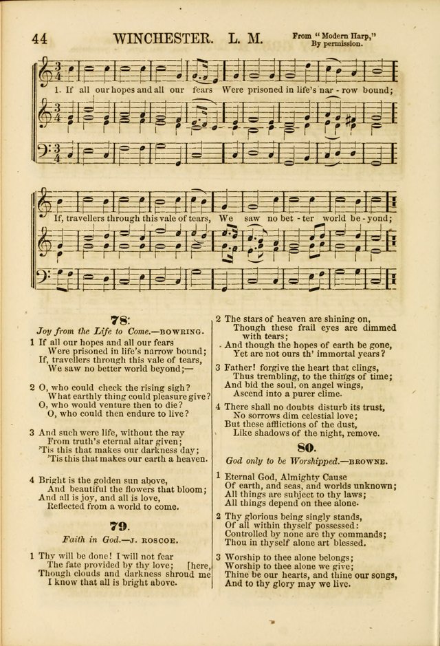 The Psalms of Life: A Compilation of Psalms, Hymns, Chants, Anthems, &c. Embodying the Spiritual, Progressive and Reformatory Sentiment of the Present Age page 44