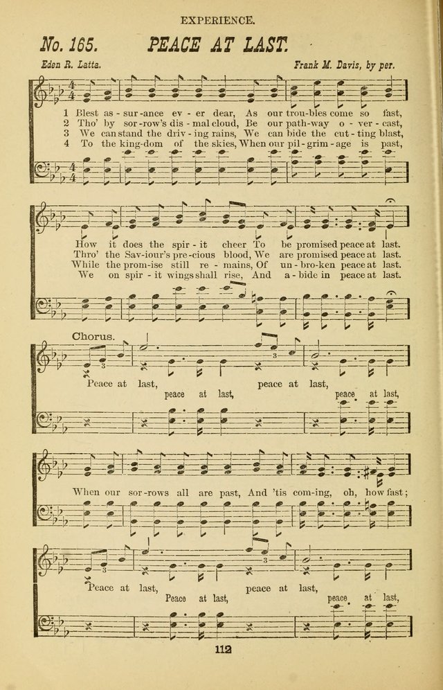 Prayer and Praise: or Hymns and Tunes for Prayer Meetings, Praise Meetings, Experience Meetings, Revivals, Missionary Meetings and all special occasions of Christian work and worship page 112