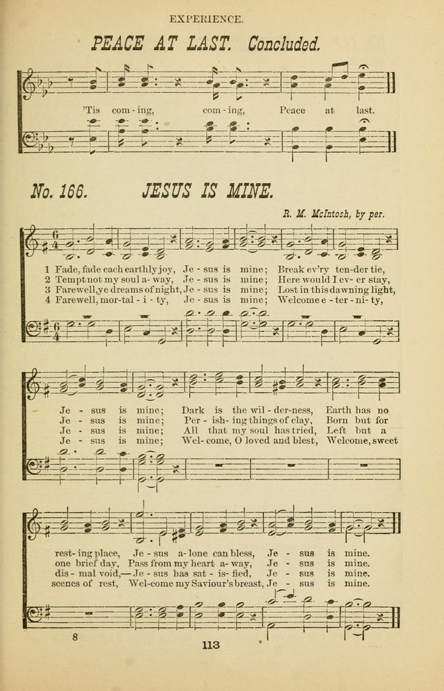 Prayer and Praise: or Hymns and Tunes for Prayer Meetings, Praise Meetings, Experience Meetings, Revivals, Missionary Meetings and all special occasions of Christian work and worship page 113