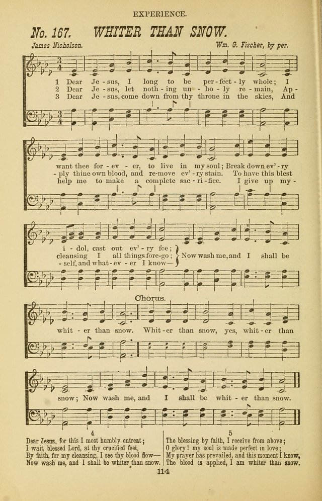 Prayer and Praise: or Hymns and Tunes for Prayer Meetings, Praise Meetings, Experience Meetings, Revivals, Missionary Meetings and all special occasions of Christian work and worship page 114