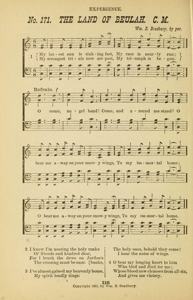 Prayer and Praise: or Hymns and Tunes for Prayer Meetings, Praise Meetings, Experience Meetings, Revivals, Missionary Meetings and all special occasions of Christian work and worship page 118