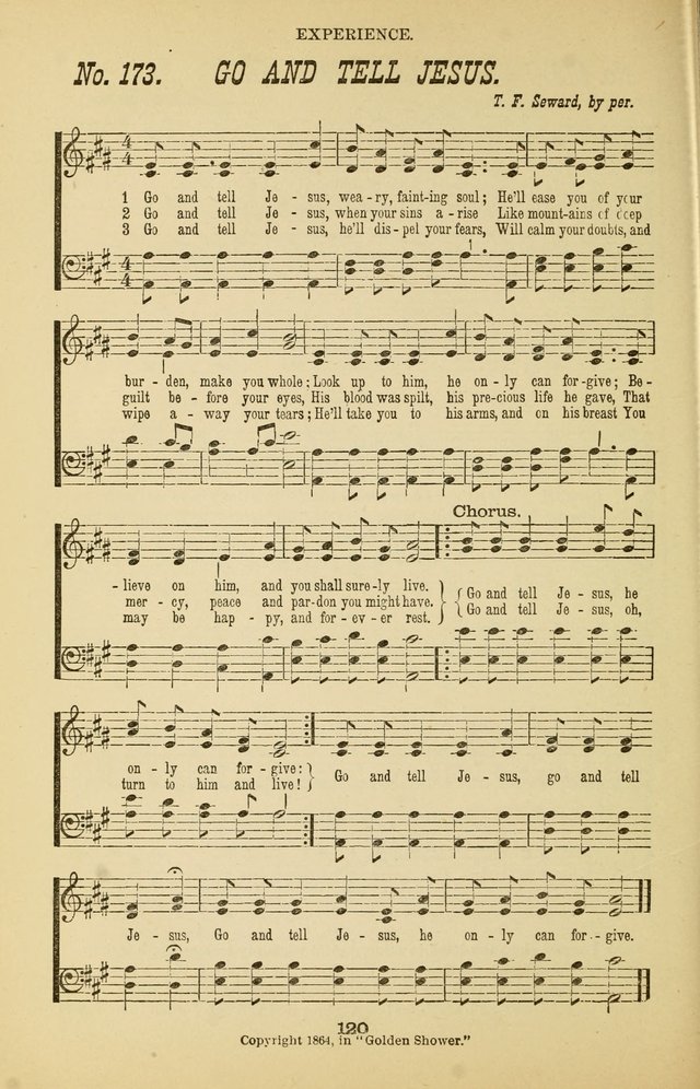 Prayer and Praise: or Hymns and Tunes for Prayer Meetings, Praise Meetings, Experience Meetings, Revivals, Missionary Meetings and all special occasions of Christian work and worship page 120