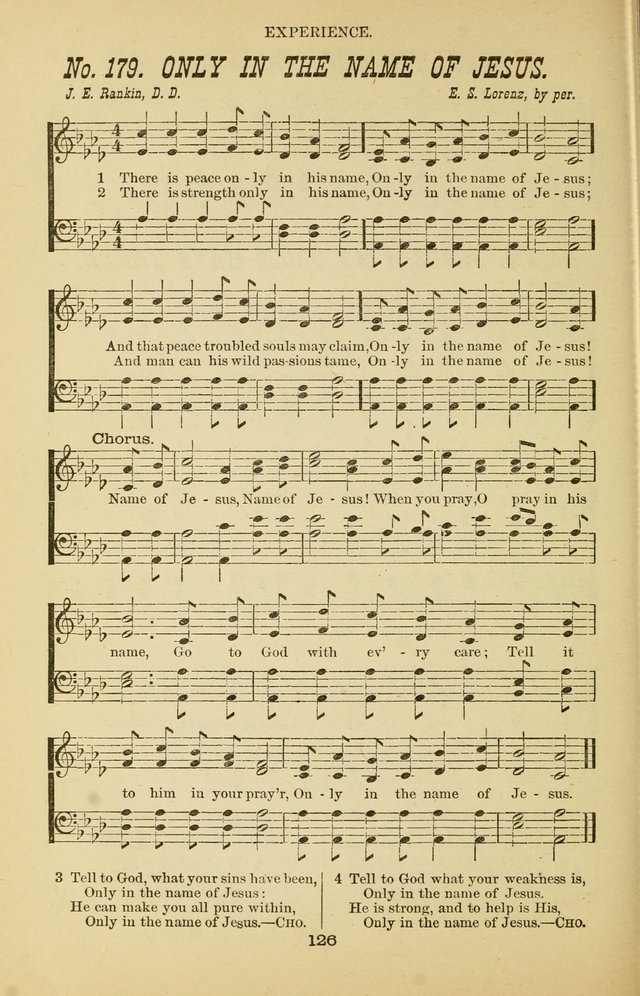 Prayer and Praise: or Hymns and Tunes for Prayer Meetings, Praise Meetings, Experience Meetings, Revivals, Missionary Meetings and all special occasions of Christian work and worship page 126